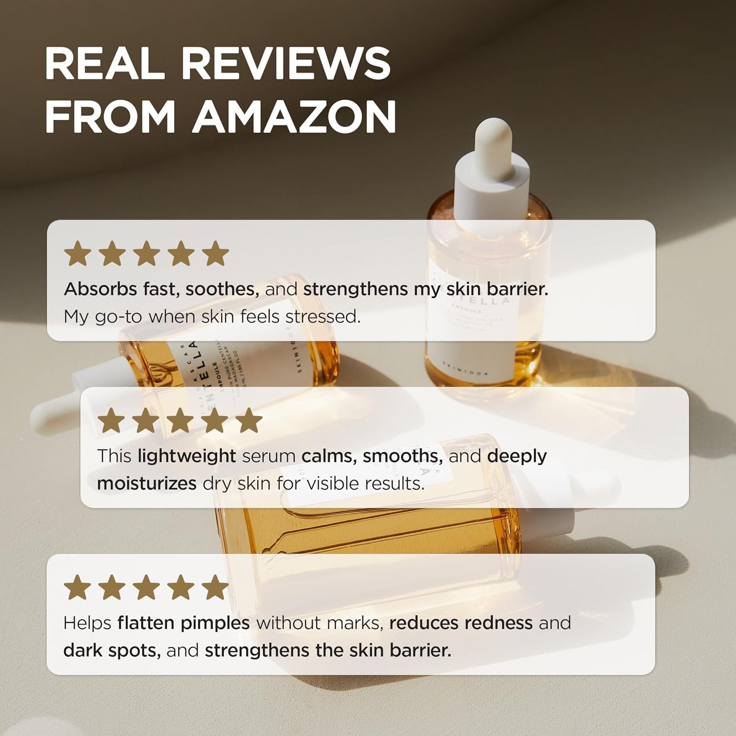 Madagascar Centella Asiatica Ampoule Facial Serum 1.85 Fl.Oz, 55Ml, Soothes Acne Prone and Sensitive Skin