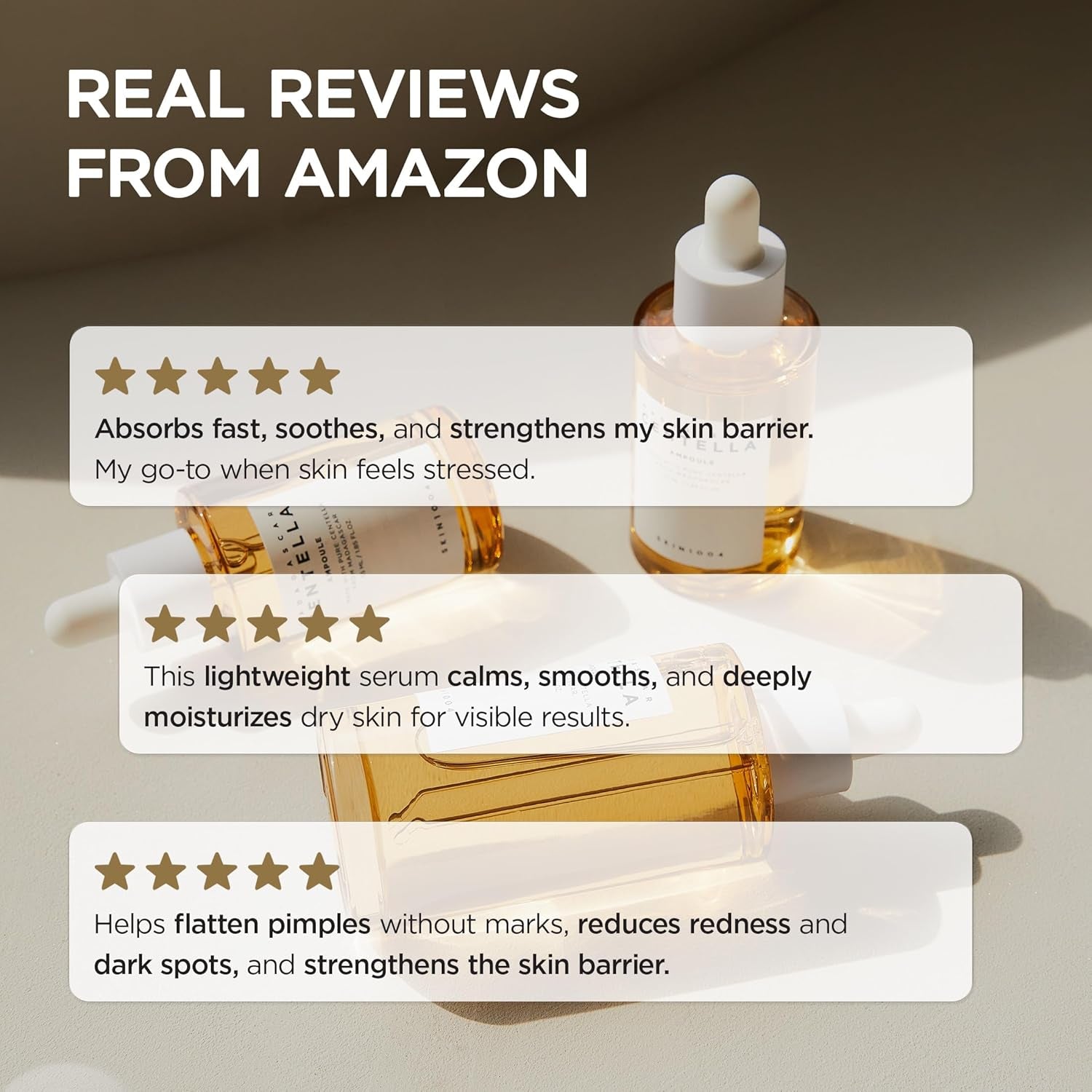 Madagascar Centella Asiatica Ampoule Facial Serum 1.85 Fl.Oz, 55Ml, Soothes Acne Prone and Sensitive Skin